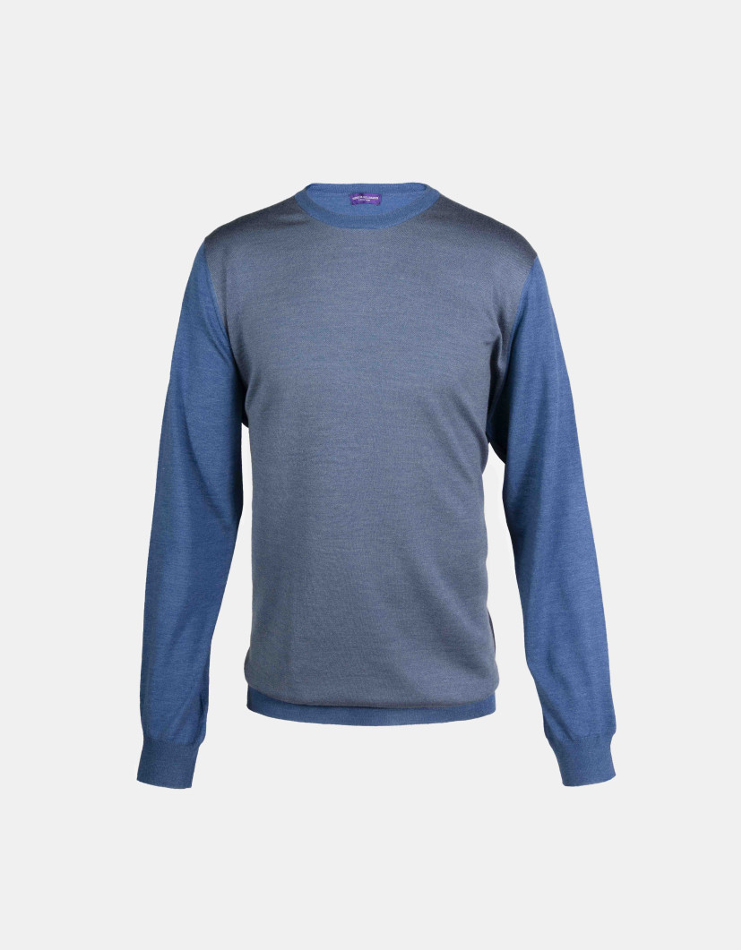 Patrick Hellmann Collection Blue Pullover Round-Neck image
